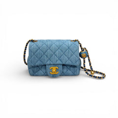 Chanel Crush Mini Square Flap Denim Bag (Microchip)