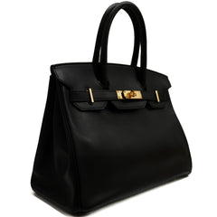 Hermès Birkin 30 Tadelakt Black STAMP C