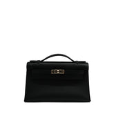 Hermès Kelly Pochette Swift Black STAMP W