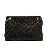 Chanel CC Shopping Tote Patent Dark Green