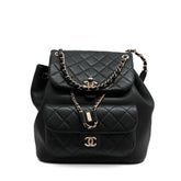 Chanel Large Duma Backpack Lambskin Black (Microchip)