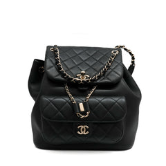 Chanel Large Duma Backpack Lambskin Black (Microchip)