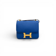 Hermes Constance 24 Epsom Blue STAMP C