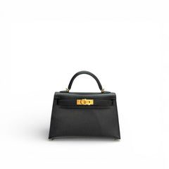 Hermes Mini Kelly II Epsom Black STAMP Z