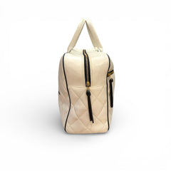 Chanel Vintage Sports Line Boston Travel Bag White