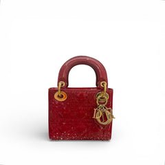 Dior Mini Lady Dior Patent Red