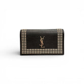 YSL Saint Laurent Studded Clutch Bag Calfskin Black