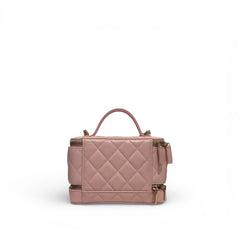 Chanel Top Handle Vanity Case Calfskin Pink