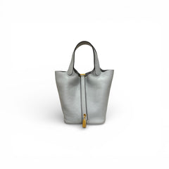 Hermes Picotin 18 Clemence Blue Pale STAMP Z