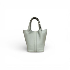 Hermes Picotin 18 Clemence Blue Pale STAMP Z