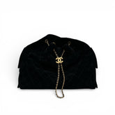 Chanel Large 25 Bag Suede Calfskin Black