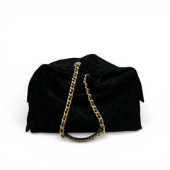 Chanel Large 25 Bag Suede Calfskin Black