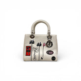 Dior Medium Lady Dior Bag Embossed Calfskin White