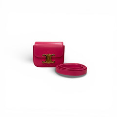 Celine Mini Claude Bag Triomphe Canvas / Calfskin Pink