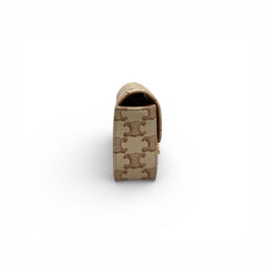 Celine Mini Claude Bag Triomphe Canvas / Calfskin White