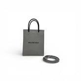Balenciaga Shopping Phone Bag Calfskin Grey