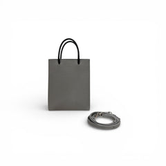 Balenciaga Shopping Phone Bag Calfskin Grey