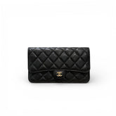 Chanel Classic Flap Wallet On Chain Caviar Black
