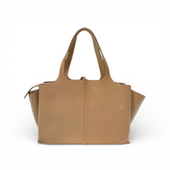 Celine Medium Tri-Fold Bag Grained Calfskin Beige
