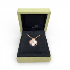 Van Cleef & Arpels Vintage Alhambra Pendant, Pink Mother-of-Pearl / Diamond, Rose Gold