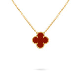 Van Cleef & Arpels Vintage Alhambra Pendant, Carnelian, Yellow Gold