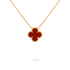 Van Cleef & Arpels Vintage Alhambra Pendant, Carnelian, Yellow Gold
