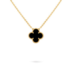 Van Cleef & Arpels Vintage Alhambra Pendant, Onyx, Yellow Gold