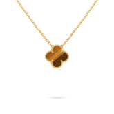 Van Cleef & Arpels Vintage Alhambra Pendant, Tiger Eye, Yellow Gold