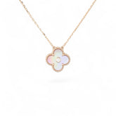 Van Cleef & Arpels Vintage Alhambra Pendant, Pink Mother-of-Pearl / Diamond, Rose Gold