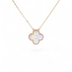Van Cleef & Arpels Vintage Alhambra Pendant, Pink Mother-of-Pearl / Diamond, Rose Gold