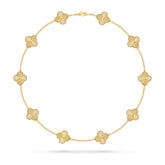 Van Cleef & Arpels Vintage Alhambra Necklace, 10 Motifs, 18K Yellow Gold