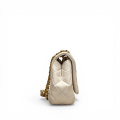 Chanel Letter Charms Flap Bag Lambskin White