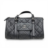 Chanel Casual Riviera Bowling Bag Calfskin Black