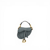 Dior Super Mini Saddle Bag Grained Calfskin Blue