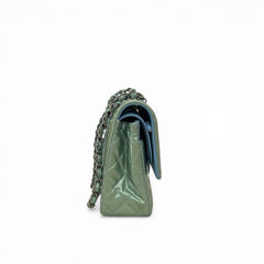 Chanel Medium Classic Flap Bag Patent Green Metallic