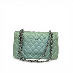 Chanel Medium Classic Flap Bag Patent Green Metallic