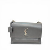 Saint Laurent Medium Sunset Bag Calfskin Grey