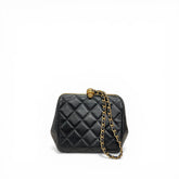 Chanel Vintage Frame Mini Kiss-Lock Clutch Lambskin Black