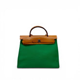 Hermes Herbag 31 Green STAMP Y