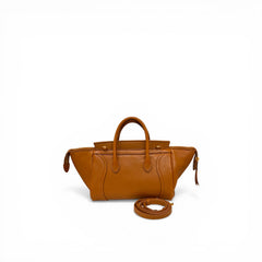 Celine Small New Luggage Bag Supple Shiny Lambskin Tan