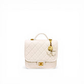 Chanel 25B Clover Backpack Caviar White (Microchip)
