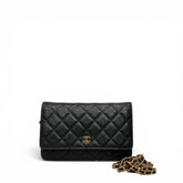 Chanel Classic Flap Wallet On Chain Caviar Black