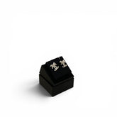 Chanel Bow Tie CC Logo Crystal Earrings