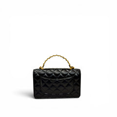 Chanel 24S CC Logo Top Handle Flap Bag with Chain Lambskin Black GHW (Microchip)
