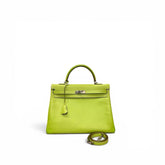 Hermes Kelly 35 Epsom Kiwi/Olive Green SHW Stamp Square 7