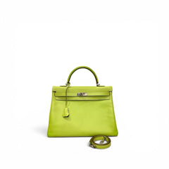 Hermes Kelly 35 Epsom Kiwi/Olive Green SHW Stamp Square 7