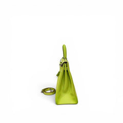 Hermes Kelly 35 Epsom Kiwi/Olive Green SHW Stamp Square 7