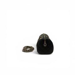 Chanel 25P Quilted Bowling Bag Lambskin Black LGHW (Microchip)