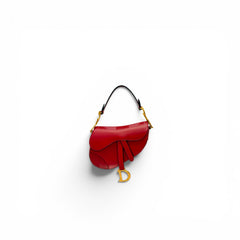 Dior Mini Saddle Bag Calfskin Red GHW