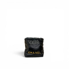 Chanel Mini 22 Bag Shiny Calfskin Black GHW (Microchip)